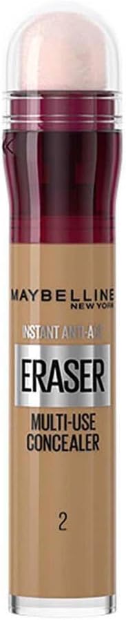 Maybelline New York Instant Anti Age Eraser Eye Concealer, Dark Circles and Blemish Concealer with Sponge, Multi-use, Ultra Blendable Formula - 02 Nude
