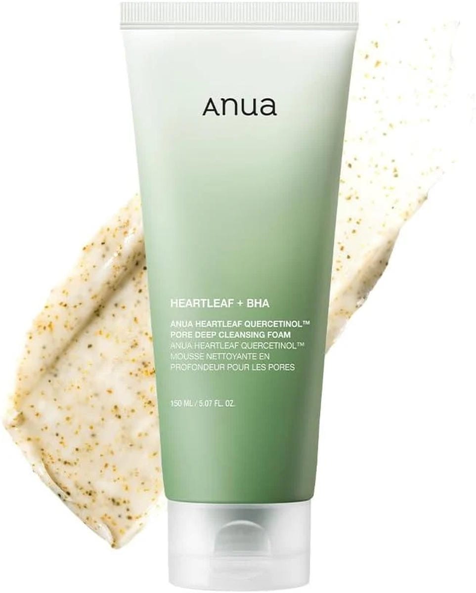 ANUA Heartleaf Quercetinol Pore Deep Cleansing Foam, Facial Cleanser, for Double Cleansing, BHA, Hyaluronic Acid, Glycerin, Face Wash, Blackhead Remover, - ZM Cosmetics