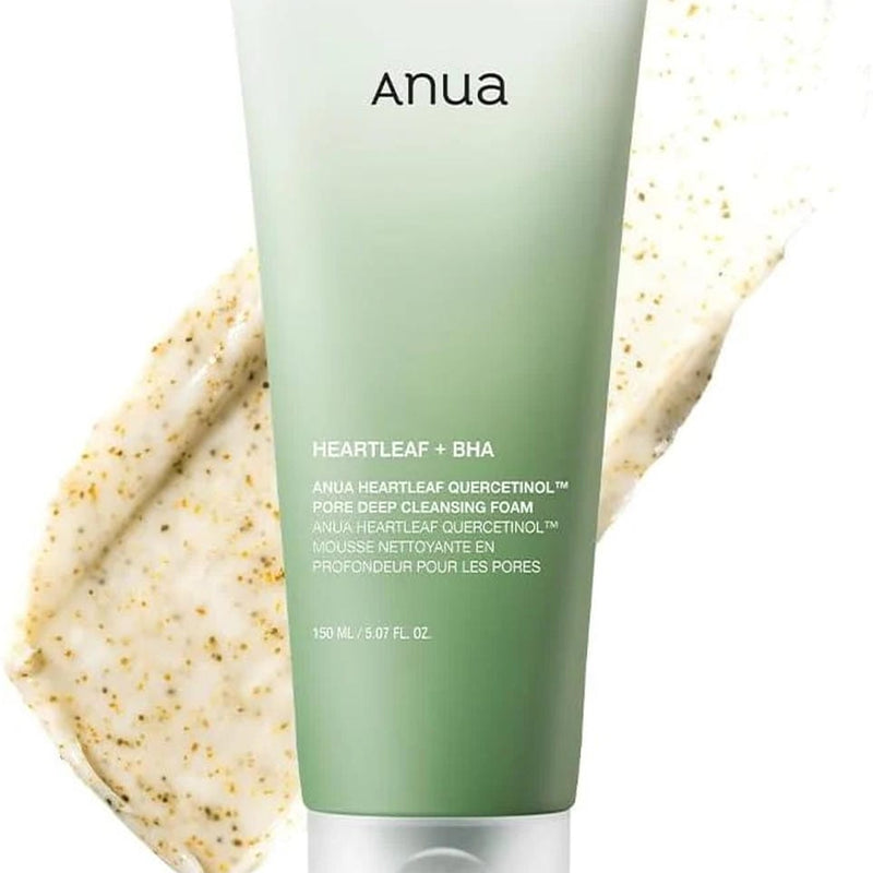 ANUA Heartleaf Quercetinol Pore Deep Cleansing Foam, Facial Cleanser, for Double Cleansing, BHA, Hyaluronic Acid, Glycerin, Face Wash, Blackhead Remover, - ZM Cosmetics