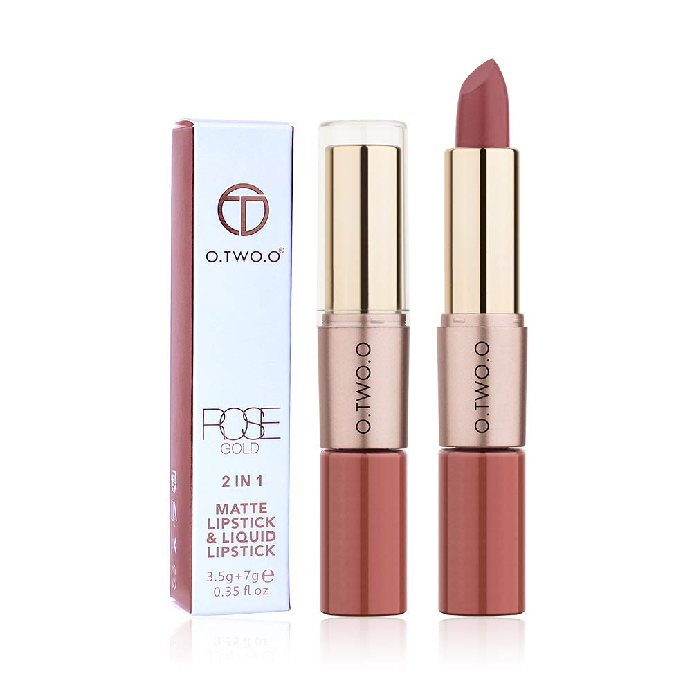 O.TWO.O double-headed non-stick cup velvet matte lasting lip gloss lipstick two-in-one 12-color lip gloss (06)