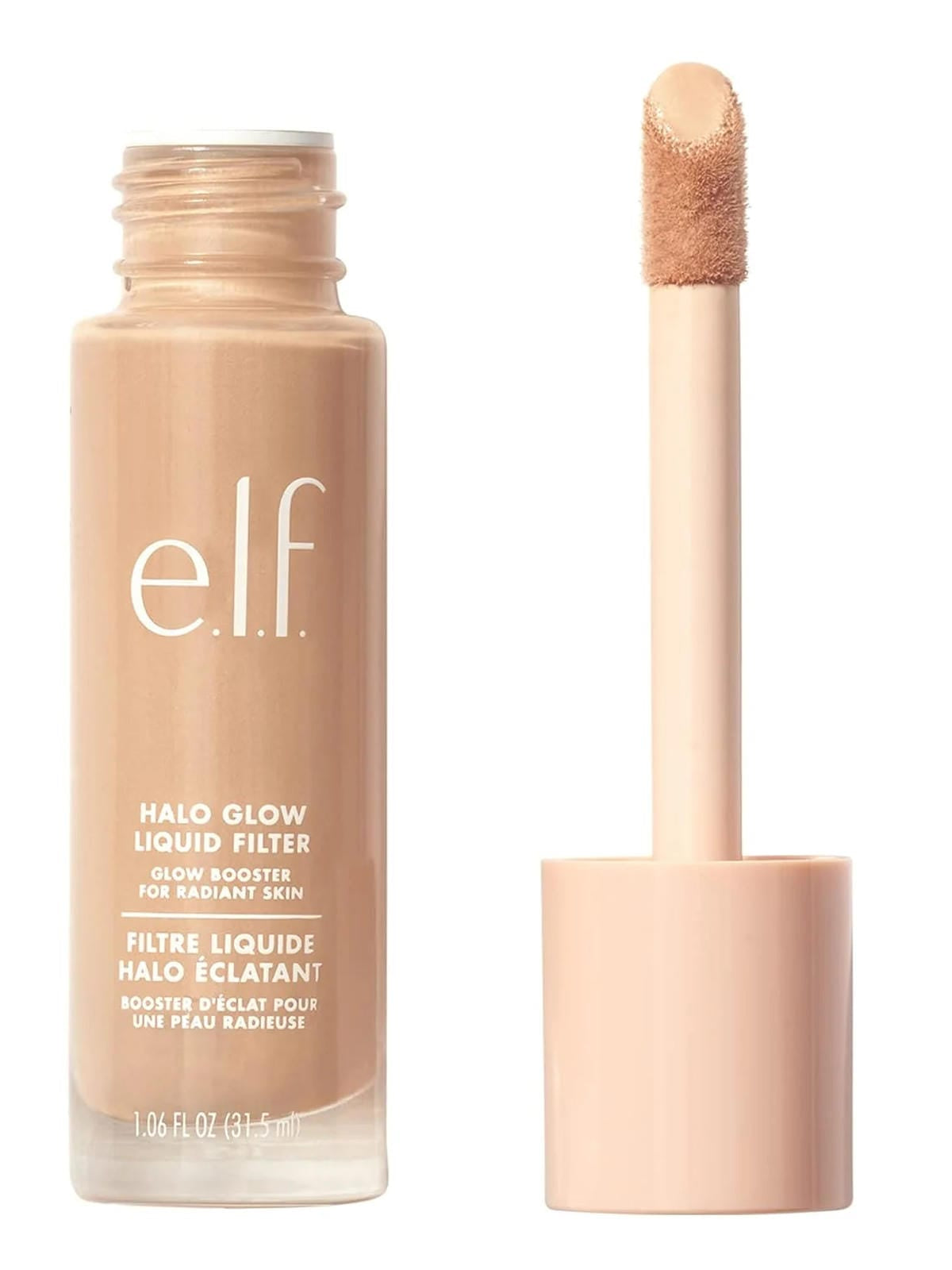 e.l.f. Halo Glow Liquid Filter, Complexion Booster For A Glowing, Soft-Focus Look, Infused With Hyaluronic Acid, Vegan & Cruelty-Free, 3 Light/Medium