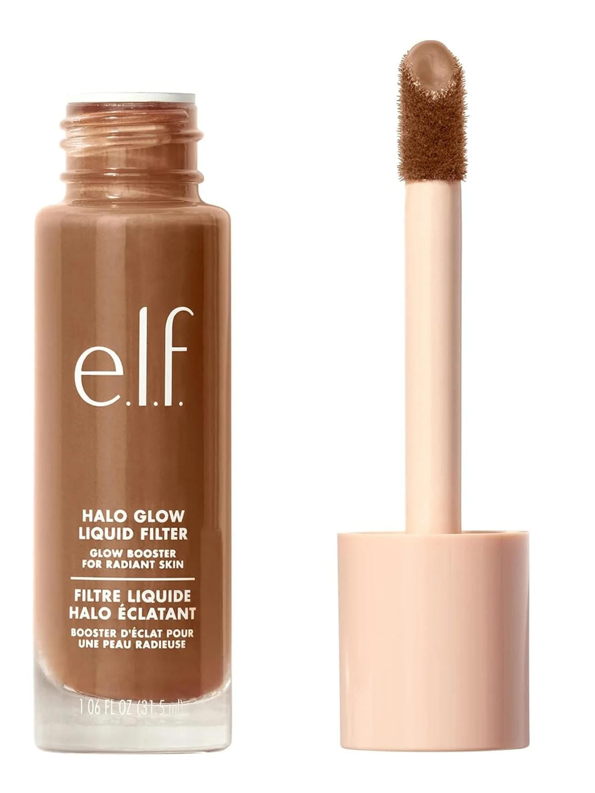 e.l.f. Halo Glow Liquid Filter, Complexion Booster For A Glowing, Soft-Focus Look, Infused With Hyaluronic Acid, Vegan & Cruelty-Free, 6 Tan/Deep