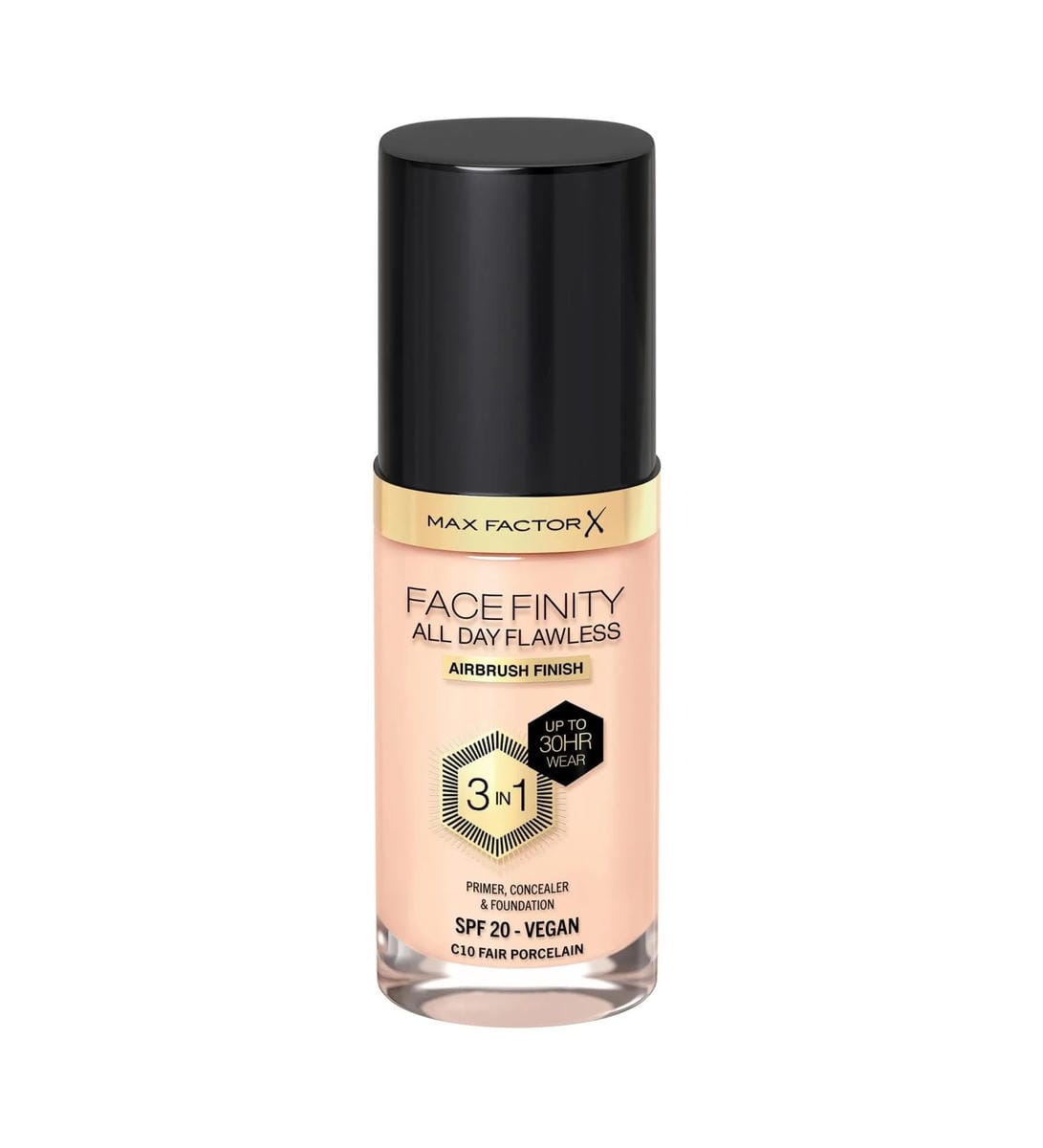 Max Factor Facefinity 3-in-1 All Day Flawless Liquid Foundation SPF 20 - 10 Fair Porcelain 30 ml Fair Porcelain