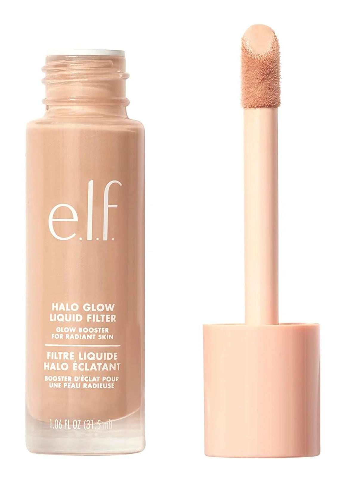 e.l.f. Halo Glow Liquid Filter Complexion Booster – Shade 4 Medium, 31.5ml | Illuminating Liquid Makeup for Radiant, Soft-Focus Glow | Infused with Hyaluronic Acid | Hydrating, Vegan & Cruelty-Free