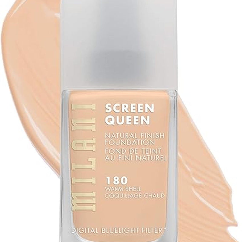 Milani Screen Queen Liquid Foundation Makeup - Cruelty Free Foundation With Digital Bluelight Filter Technology (Warm Shell)