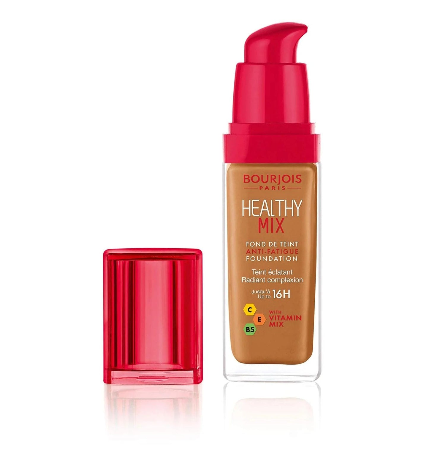 كريم أساس بورجوا هيلثي ميكس السائل المضاد للتعب بتغطية متوسطة 59 عنبر 30 مل