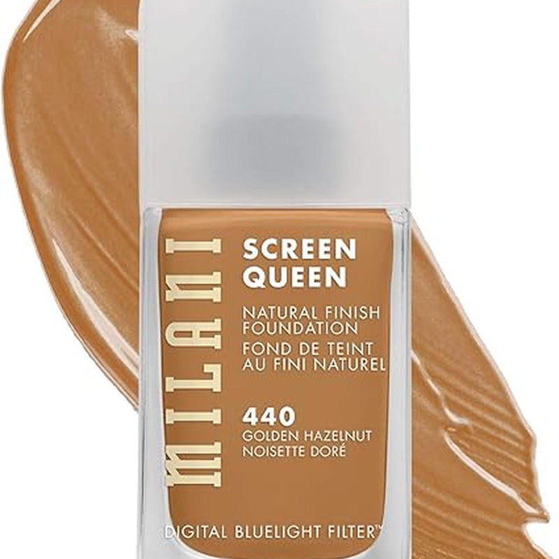 Milani Screen Queen Liquid Foundation Makeup - Cruelty Free Foundation With Digital Bluelight Filter Technology (Golden Hazelnut)
