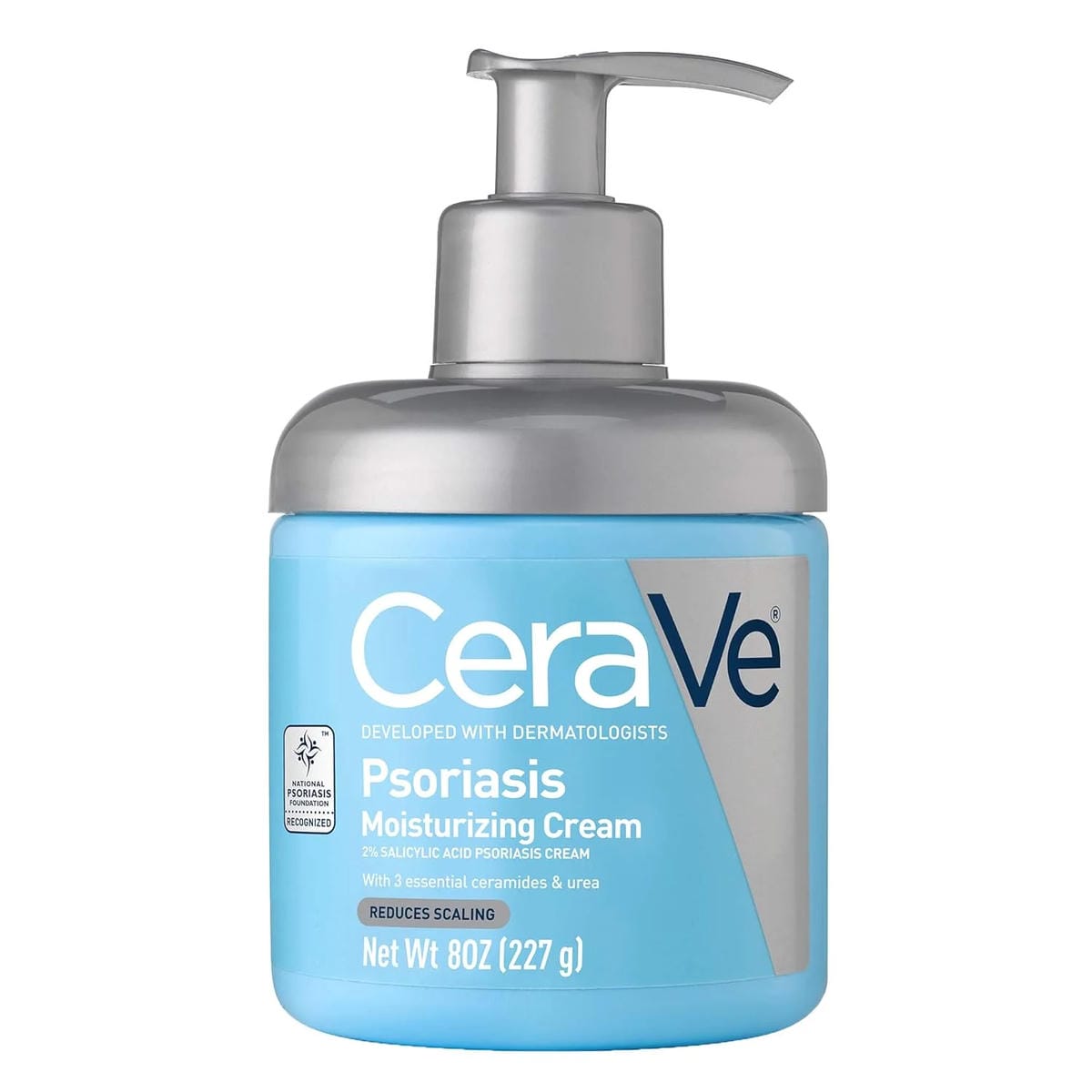 CeraVe Moisturizing Cream for Psoriasis Treatment, With Salicylic Acid for Dry Skin Itch Relief & Urea for Moisturizing, Fragrance Free & Allergy Tested, 8 Oz - ZM Cosmetics