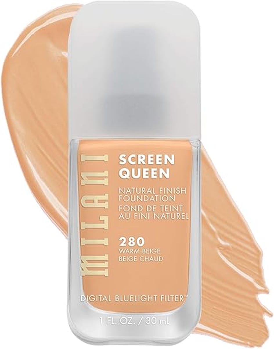 Milani Screen Queen Liquid Foundation Makeup - Cruelty Free Foundation With Digital Bluelight Filter Technology (Warm Beige)
