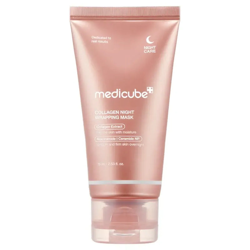 medicube Collagen Overnight Wrapping Peel Off Facial Mask Pack - Elasticity & Hydration Care, Reduces Sagging & Dullness - Hydrolyzed Collagen For Glowing Skin - Korean Skin Care, 2.53 fl.oz - ZM Cosmetics