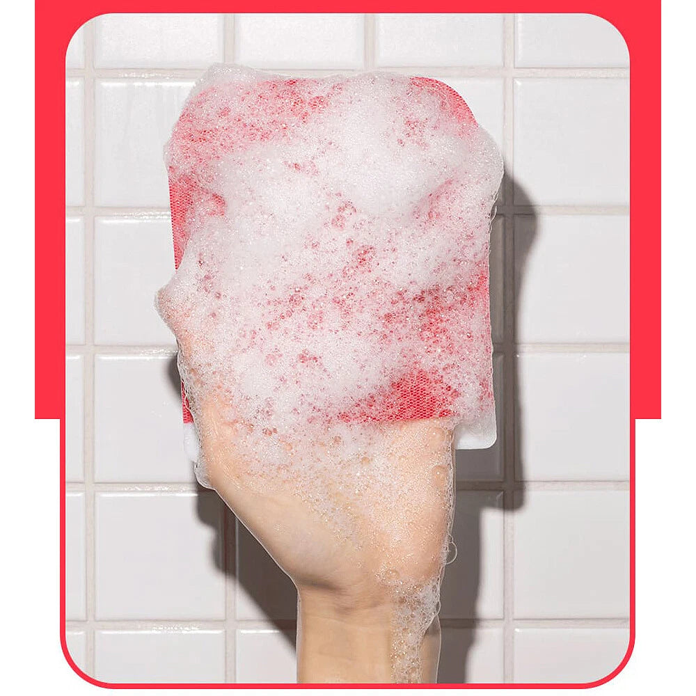 Mom's Bath Recipe Body Peeling Pad Trouble Care, Acne Remover All in One Bubble Body Wash & Scrub Gloves with BHA & Cica, Exfoliating Washcloth for Dead Skin Cells, Body Acne Breakouts, 8 Sheets