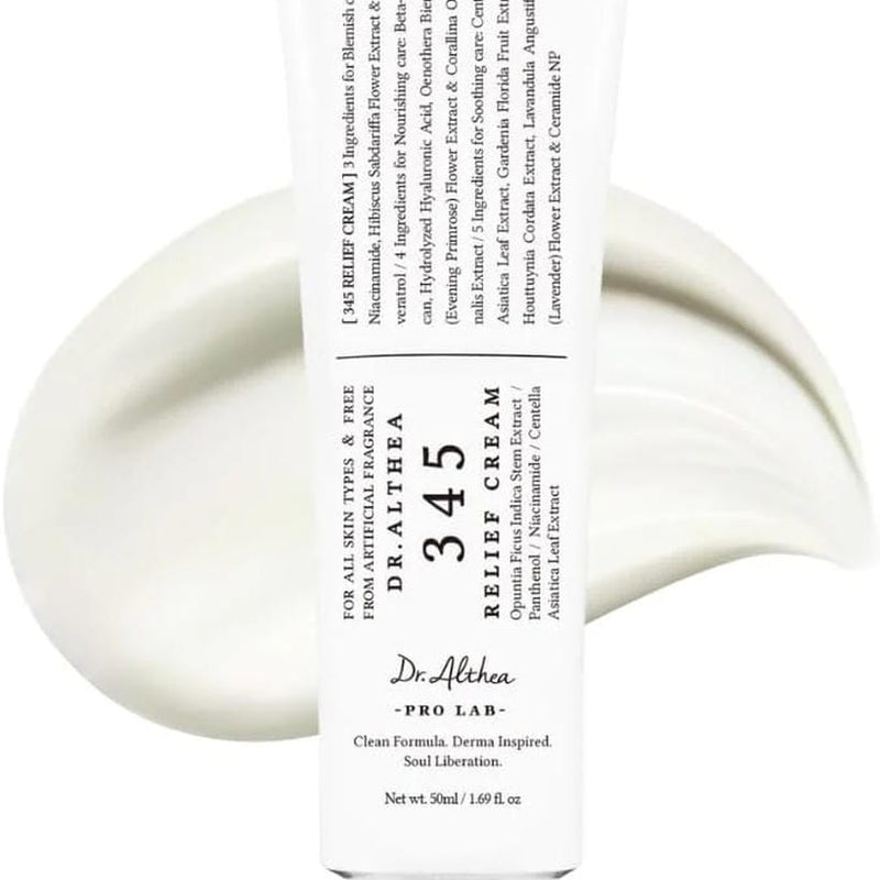 Dr.Althea 345 Relief Cream | Daily Face Moisturizer | Blemish Relief Care | Soothing Recovery & Moisture with Niacinamide, Panthenol | Korean Vegan Skincare for All Skin Types - ZM Cosmetics