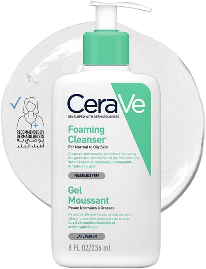 Cerave Foaming Cleanser for Normal to Oily Skin with Hyaluronic Acid 236ml