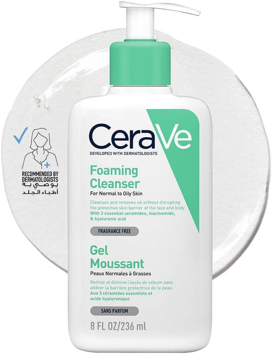 Cerave Foaming Cleanser for Normal to Oily Skin with Hyaluronic Acid 236ml