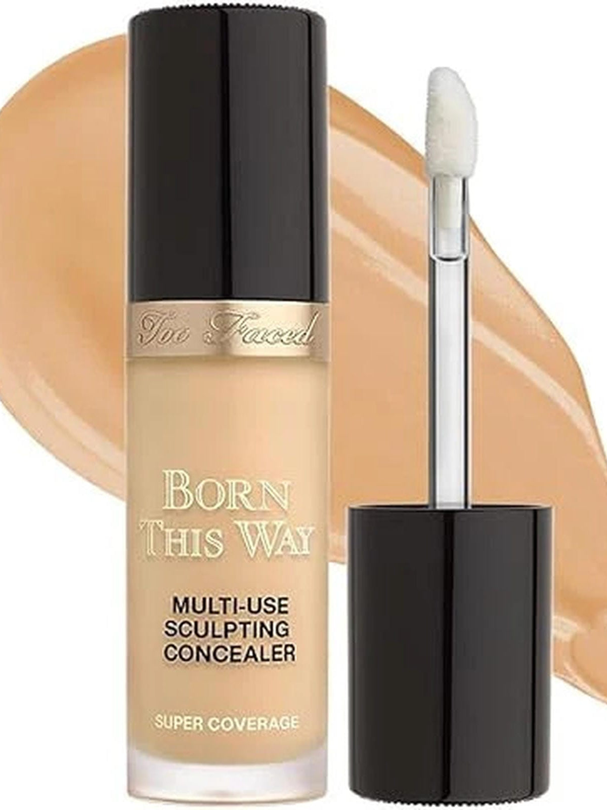 Too Faced Born This Way Super Coverage Multi-Use Concealer | Full Coverage, Oil Free, Long Lasting + Hydrating, 0.46 Fl Oz, Golden Beige