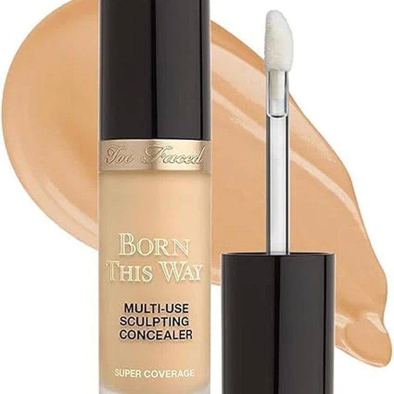 Too Faced Born This Way Super Coverage Multi-Use Concealer | Full Coverage, Oil Free, Long Lasting + Hydrating, 0.46 Fl Oz, Golden Beige