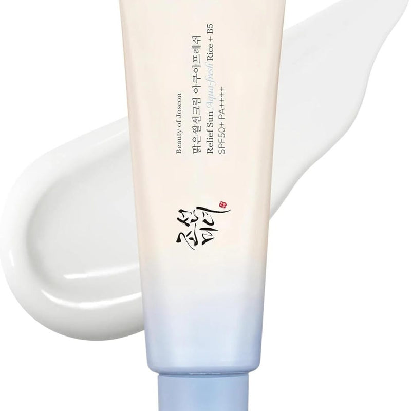 Beauty of Joseon Relief Sun Aqua-Fresh Sunscreen Rice + Panthenol SPF 50+ PA++++ Lightweight Daily UV Protector for Acne-Prone Sensitive Skin Korean skincare for Men and Women