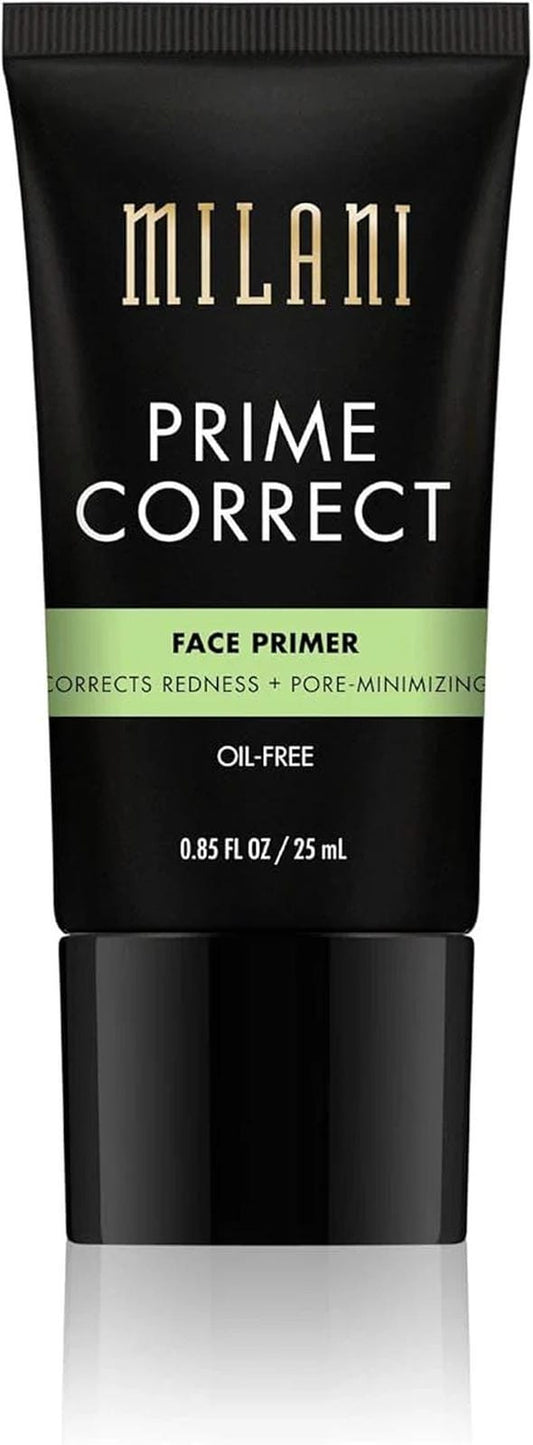 Milani Prime Correct Face Primer - Corrects Redness + Pore-Minimizing (0.85 Fl. Oz.) Vegan, Cruelty-Free Face Makeup Primer to Color Correct Skin & Reduce Appearance of Pores