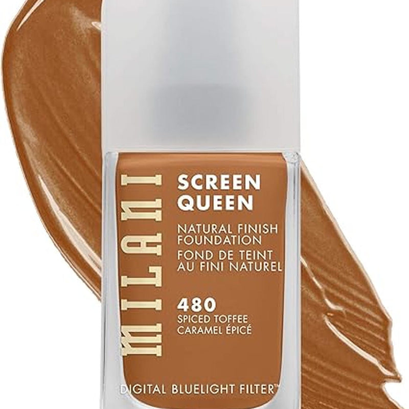 Milani Screen Queen Liquid Foundation Makeup - Cruelty Free Foundation With Digital Bluelight Filter Technology (Spiced Toffee)
