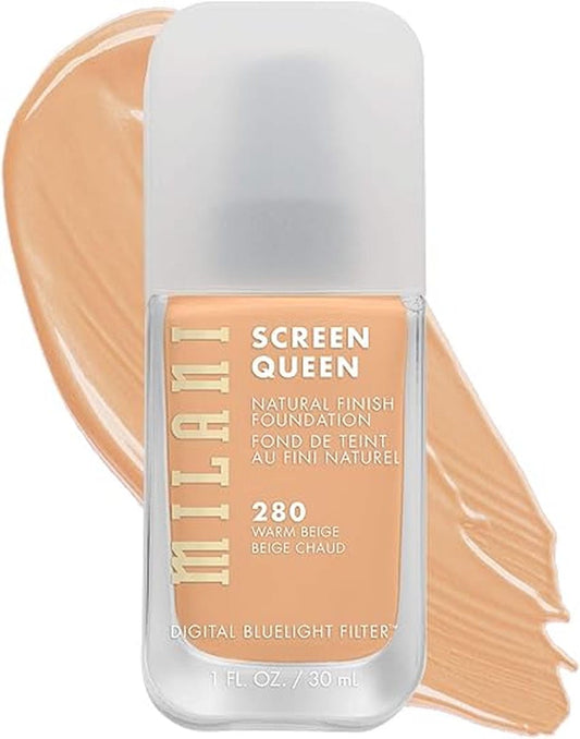 Milani Screen Queen Liquid Foundation Makeup - Cruelty Free Foundation With Digital Bluelight Filter Technology (Warm Beige)