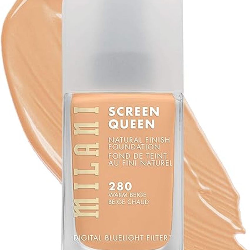Milani Screen Queen Liquid Foundation Makeup - Cruelty Free Foundation With Digital Bluelight Filter Technology (Warm Beige)