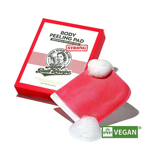 Mom's Bath Recipe Body Peeling Pad Trouble Care, Acne Remover All in One Bubble Body Wash & Scrub Gloves with BHA & Cica, Exfoliating Washcloth for Dead Skin Cells, Body Acne Breakouts, 8 Sheets