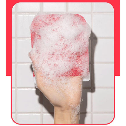 Mom's Bath Recipe Body Peeling Pad Trouble Care, Acne Remover All in One Bubble Body Wash & Scrub Gloves with BHA & Cica, Exfoliating Washcloth for Dead Skin Cells, Body Acne Breakouts, 8 Sheets