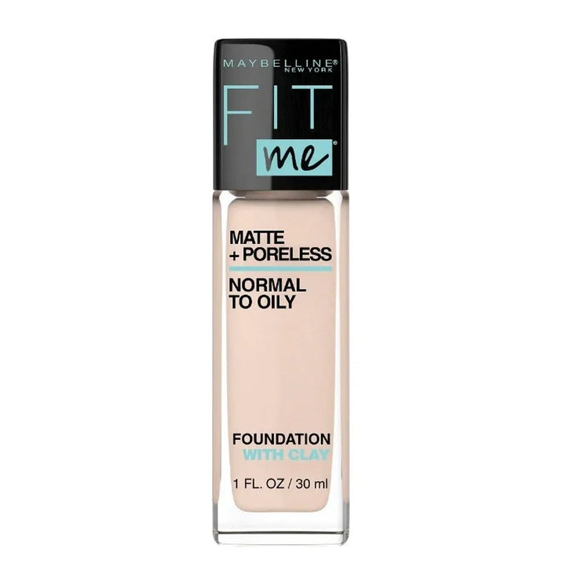 Maybelline Fit Me Matte Poreless Liquid Oil-Free Foundation Makeup, Natural Ivory, 1 Count (Packaging May Vary)