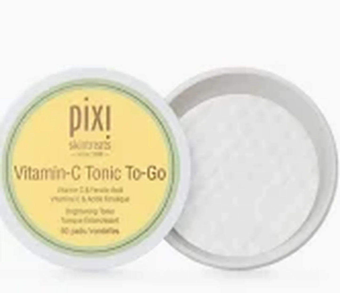 Pixi Vitamin-C Tonic to-Go, Brightening & Toning Pads Containing Vitamin-C & Probiotics, Boosting Skin Luminosity, Alcohol-Free Daily Balancing Toner Pads On The Go, 60 Pads