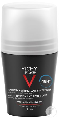 Vichy Homme 48 Hour Anti Irritation Roll On  Anti Perspirant Deodorant For SensitiveSkin - ZM Cosmetics